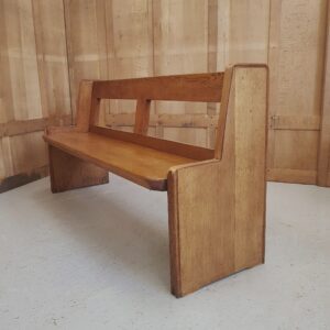 1960s Elbowed End, Open Back Solid Oak Church Chapel Pews (SOLD)