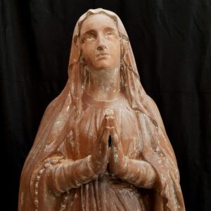 Terracotta Outdoor or Indoor Large Antique Lady of Lourdes Statue (SOLD)