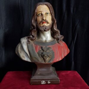 Antique French Bust of Jesus Christ with Sacred Heart (SOLD)