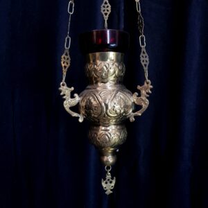 Brass Sanctuary Lamp Highly Polished With Phoenix Chain Holders (SOLD)
