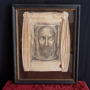 Antique Linen ‘Shroud’ Print of the Dead Christs Face (SOLD)