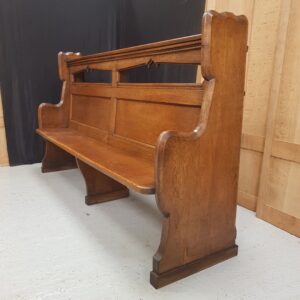 Vintage Oak Church Choir Pew with Gothic Detailing (SOLD)