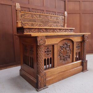 Highly Carved Oak Convent Church Altar with Gradine (SOLD)