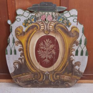 Antique Painted Wooden Panel from a French Church Reredos (SOLD)