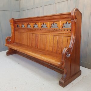 Monumental Victorian Baltic Pine Gothic Carved Choir Pew (SOLD)