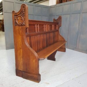 Statement Piece Grand Early 1900's Hand Carved Oak Church Choir Pew (SOLD)