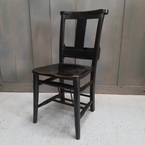 Ebony Lacquered Vintage Elm Church Chapel Chairs (SOLD)