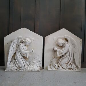 Beautiful Antique Victorian Hand Carved Marble Angels (SOLD)
