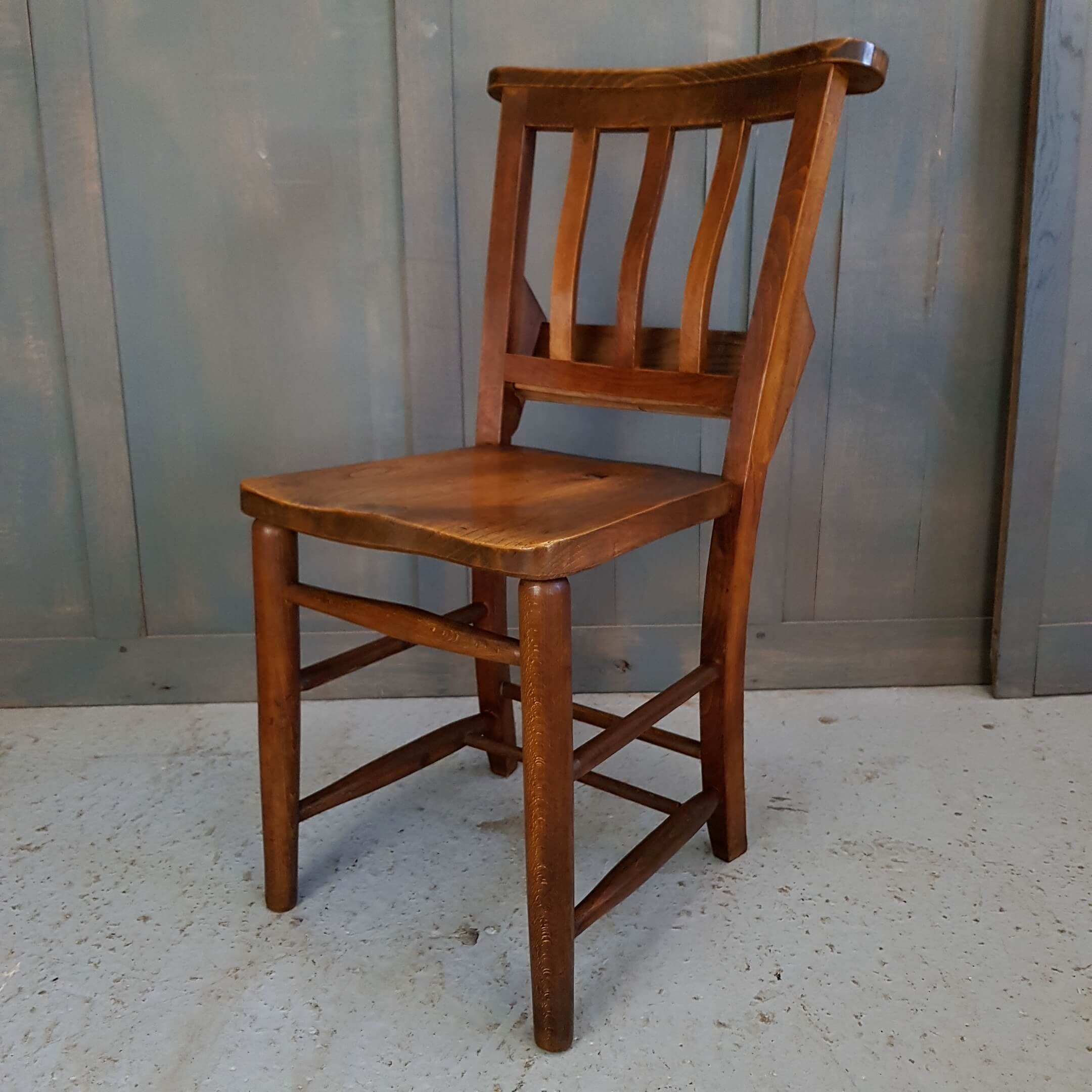 Westcliffe Elm and Beech 1920's Slatback Church Chapel Chairs (SOLD)