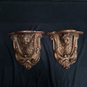 Pair of Vintage Carved Winged Angel Brackets (SOLD)