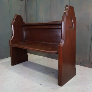 Sussex Victorian Trefoil Oak Panel Back Church Chapel Pew (SOLD)