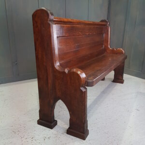 Late Victorian Thick Oak Arched End Antique Church Chapel Pew (SOLD)