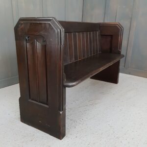St Nicholas Kidbrooke Dark Gothic Linenfold Church Chapel Pew (SOLD)