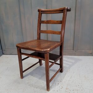 Rich Dark Elm Ladderback Vintage Church Chapel Chairs (SOLD)