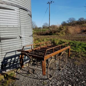 Original Oak & Iron Funeral Coffin Bier Catafalque Carriage (SOLD)