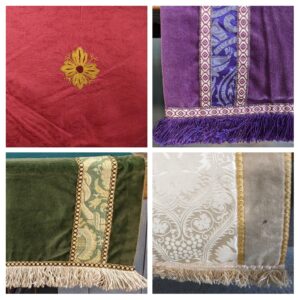 Set of 4 Altar Frontals for a Small but Deep Communion Credence Table (SOLD)
