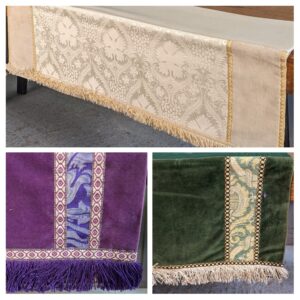 Set of 3 Altar Frontals for a Narrow but Long Communion Credence Table (SOLD)