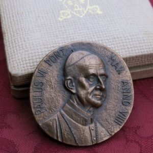 Bronze Papal Medal of Paul V1 from his 8th Year as Pope, 1970 SOLD