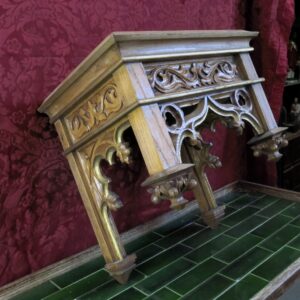 Gothic Antique Carved Oak Statue Canopy/Stand (SOLD)