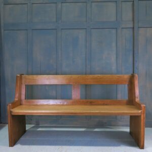 Gidea Park 1960s Elbowed End, Open Back Solid Oak Church Chapel Pew (SOLD)