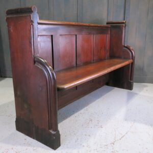 Powys Pitch Pine 1875 Solid Back Church Chapel Pew (SOLD)