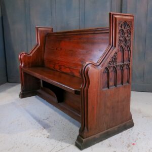 Bingley Highly Carved Victorian Gothic Baltic Pine Church Chapel Pew (SOLD)