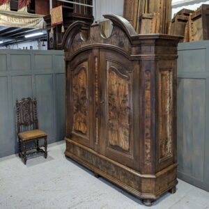 Massive North European Antique Shelved Walnut Armoire (SOLD)