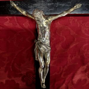 18th Century Very Fine Silvered Bronze & Ebonised Crucifix (SOLD)