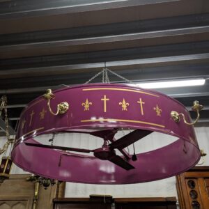 Giant Church Brass & Steel Corona Fan Lights (SOLD)