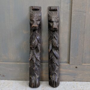 Carved Oak Antique Lion Head Features (SOLD)