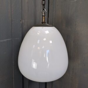Large White 1930's Opaline Glass Shades with Brass Galleys (SOLD)