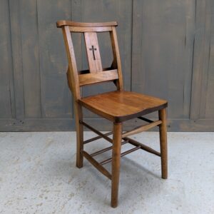 Handsome Mid Brown Beech Cross Back Church Chapel Chairs (SOLD)