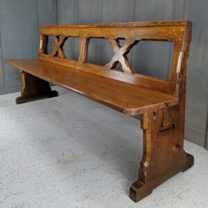 St Andrew's Cross Back Vintage Oak Benches (SOLD)