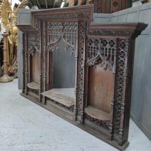 Fantastic Gothic Ultra Intricate Carved Oak Reredos Panelling from 1909 (SOLD)