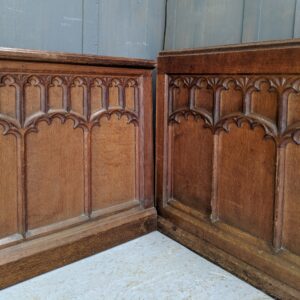 Nearly-the-Same Pair of Long Victorian Gothic Oak Arcaded Panels Panelling #1 & 2 (SOLD)