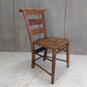 Dark High Back Antique Elm Church Chapel Chairs from All Saints, Basingstoke (SOLD)