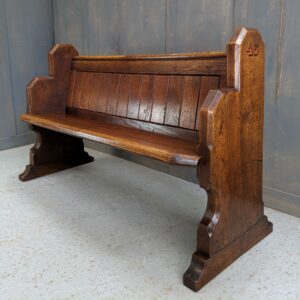Antique Oak Pew Bench from St Mary's, Norwood (SOLD)