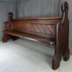 Big Cross Ended Antique Pitch Pine Pew from All Saints, Portsmouth (SOLD)