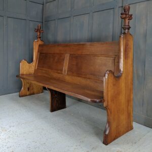 Westcliffe-On-Sea Edwardian Golden Oak High Back Church Choir Pew (SOLD)