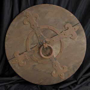 Original Victorian Oak & Iron Baptismal Font Lid from St Marys, East Molesey (SOLD)