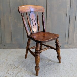 Beautiful Victorian Lyre Back Elm & Beech Kitchen Chairs from Stockport (SOLD)