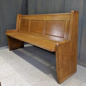 Rhyl Vintage 1950's Pure Line Pale Oak 3 Panel Church Chapel Pew Bench (SOLD)