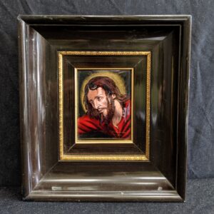 Vintage Framed Limoges Enamel Plaque of the Passion of Christ by FJ Carmona (SOLD)