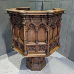 Spectacular Antique Oak Victorian Church Pulpit from Christ Church, Ware (SOLD)