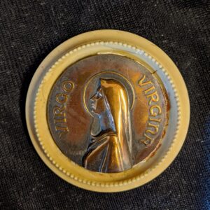 1950's Bronze Coloured Metal Plaque of BVM Virgin Madonna (SOLD)