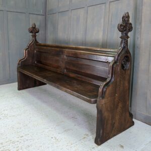 Magnificent Mid 19th Century Antique Oak Hand Carved Gothic Church Pews (SOLD)