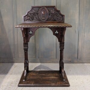 Unusual & Ornate Carved Antique Gothic Dark Oak Credence Table (SOLD)