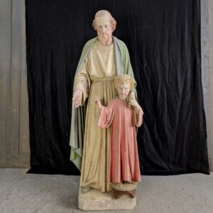 Large Antique French Statue of St Joseph & the Child Jesus (SOLD)