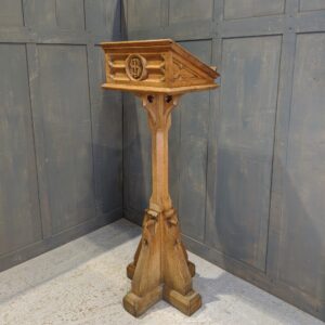 Heavy and Well Made Vintage Gothic Solid Oak Pedestal Reading Lectern (SOLD)