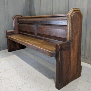 Lutterworth 1850's Heavy Oak Church Chapel Pew Bench with Panel Back (SOLD)